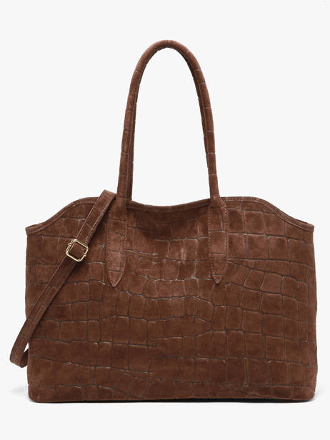 Cabas Velvet Croco Cuir Milano Marron velvet croco CV26063 vue secondaire 4