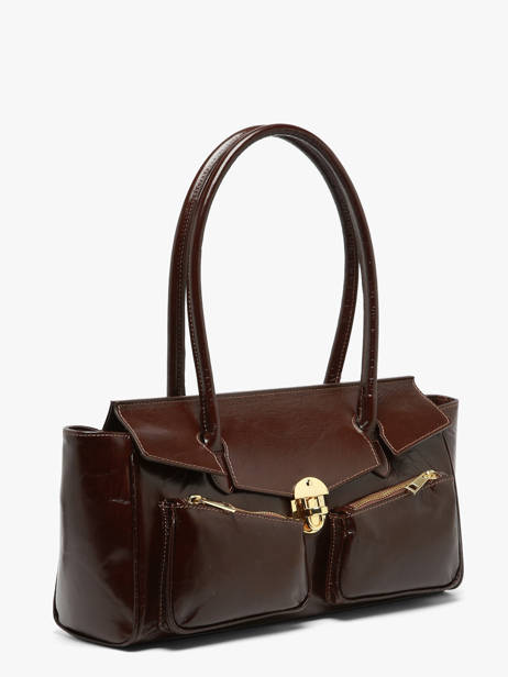 Baguette Shiny Sauvage Cuir Milano Marron shiny sauvage SS26063 vue secondaire 2