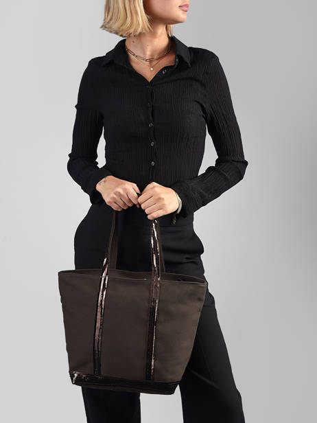 Sac Porté Main Cabas Coton Vanessa bruno Marron cabas 1V40378 vue secondaire 1