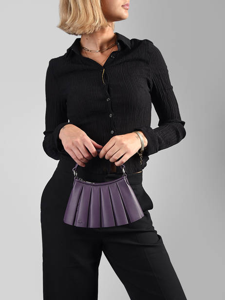 Sac Bandoulière Lenglen Cuir Lacoste Violet lenglen NU5219DP vue secondaire 1