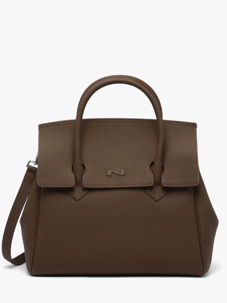 Sac à Main Clara Cuir Nathan baume Marron nathan 2