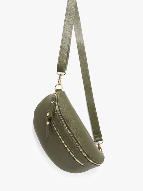 Sac Banane Cuir Milano Vert caviar CA23111O vue secondaire 2