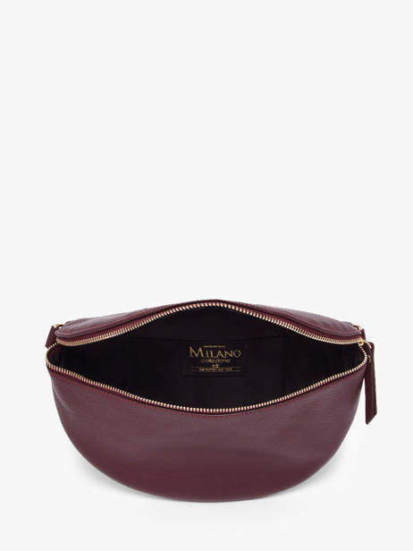 Sac Banane Cuir Milano Rouge caviar CA21123O vue secondaire 3