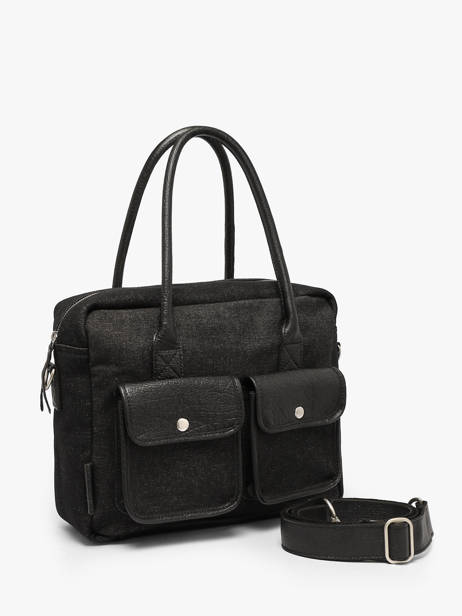 Sac Porté Main A4 Denim Paul marius Noir denim DANDYDEN vue secondaire 2