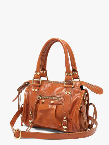 Sac Porté Main Shiny Sauvage Cuir Milano Marron shiny sauvage SS24093 vue secondaire 2