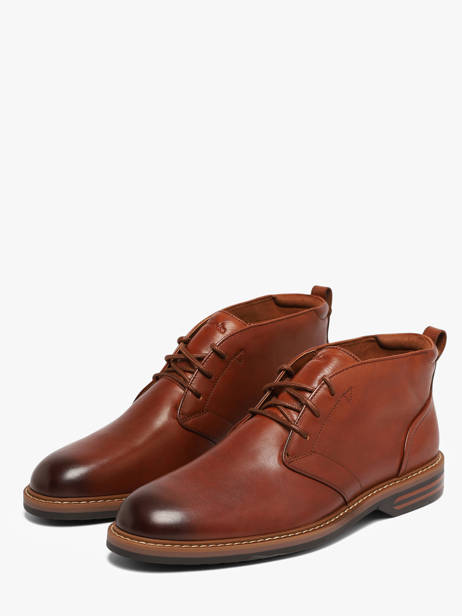 Bottines En Cuir Clarks Marron men 26320116 vue secondaire 1