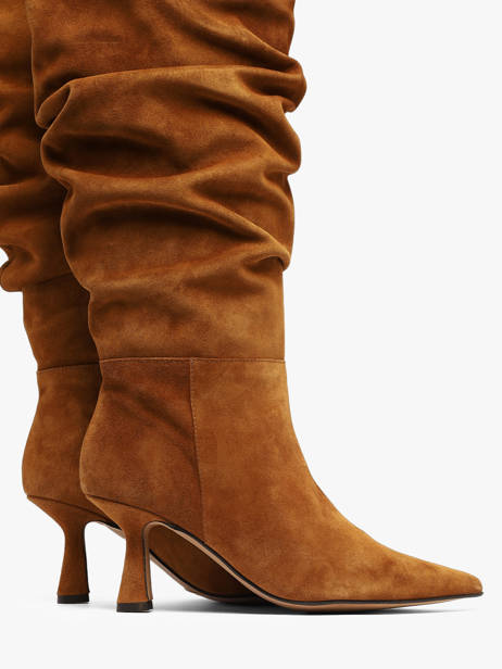 Bottes Talon Aiguille En Cuir Angel alarcon Marron women 458F vue secondaire 2