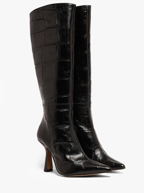 Bottes Talon Aiguille En Cuir Angel alarcon Noir women 539F vue secondaire 1
