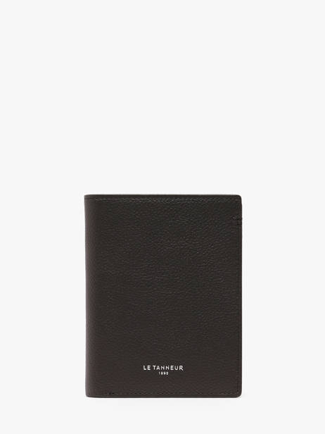 Portefeuille Lucien En Cuir Grainé  Le tanneur Noir lucien graine THGR3301