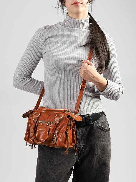 Sac Porté Main Shiny Sauvage Cuir Milano Marron shiny sauvage SS24093 vue secondaire 1