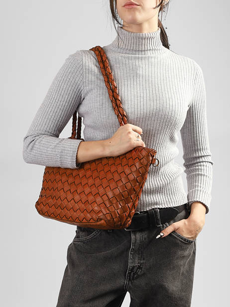 Sac Porté épaule Dewashed Cuir Milano Marron dewashed DE26062 vue secondaire 1