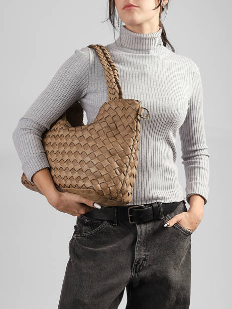 Sac Porté épaule Dewashed Cuir Milano Gris dewashed DE26061 vue secondaire 1