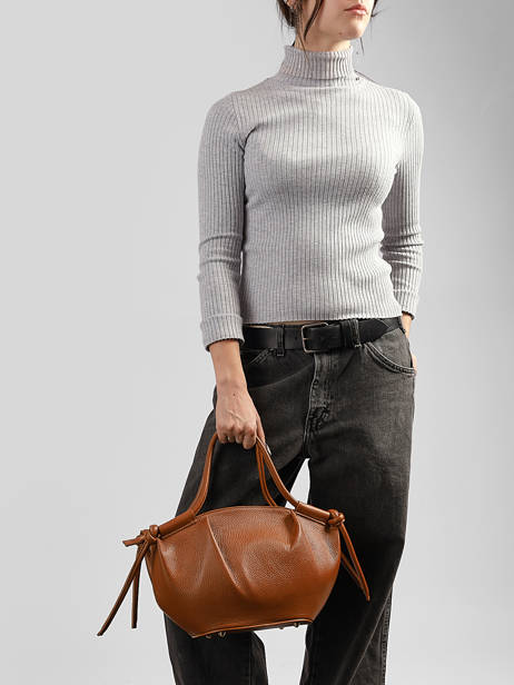 Sac Porté Main Caviar Cuir Milano Marron caviar CA26062 vue secondaire 1