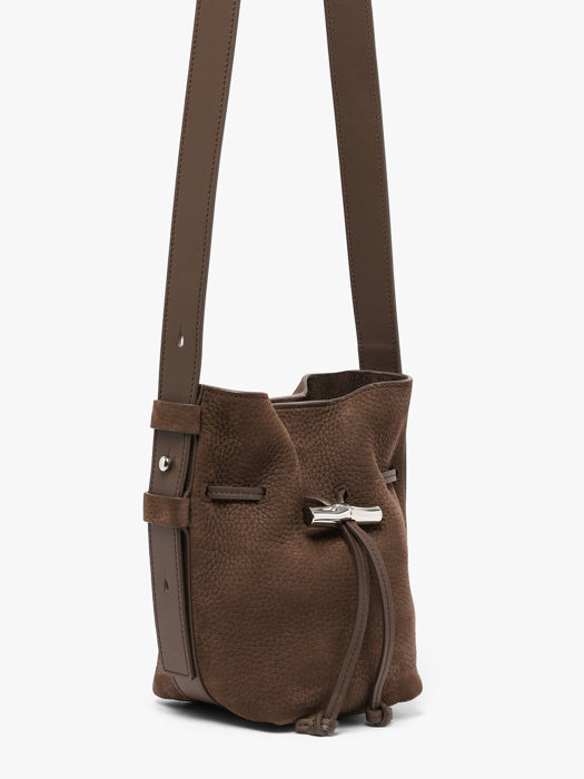 Longchamp Le roseau coulisse nubuck Sacs porté main Marron
