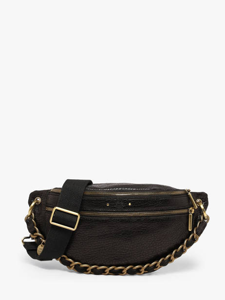 Sac Banane Cuir Mila louise Noir vintage 23689E1