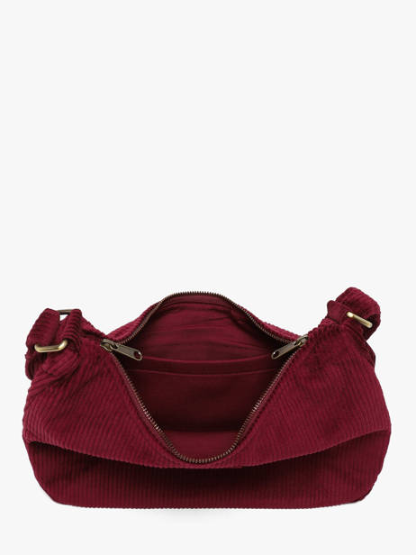 Sac Bandoulière Rosa Velours Côtelé Hindbag Rouge velours V vue secondaire 3