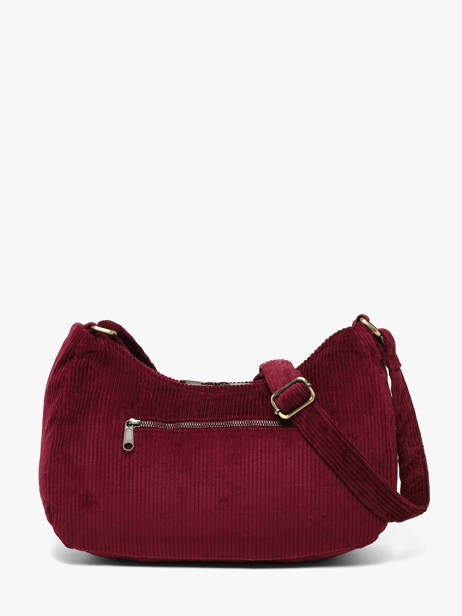 Sac Bandoulière Rosa Velours Côtelé Hindbag Rouge velours V vue secondaire 4
