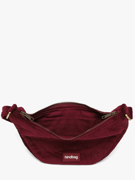 Sac Banane Velours Velours Côtelé Hindbag Rouge velours V vue secondaire 2