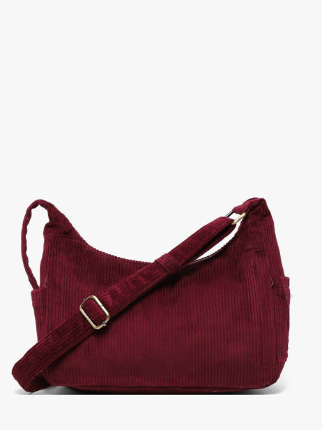 Sac Bandoulière Velours Velours Côtelé Hindbag Rouge velours V vue secondaire 4