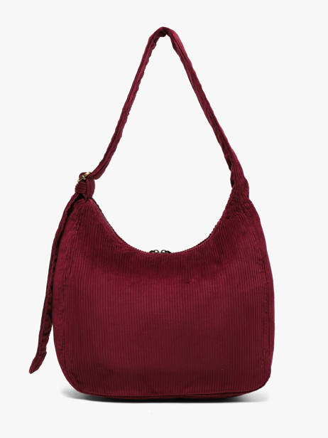Sac Porté épaule Velours Velours Côtelé Hindbag Rouge velours V vue secondaire 4