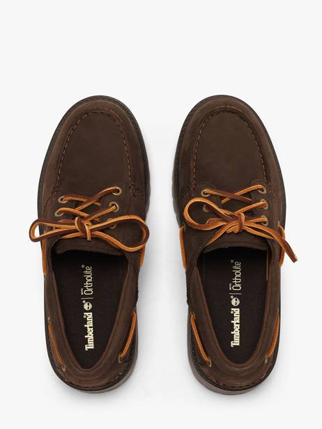 Chaussures Bateau Plateforme En Cuir Timberland Marron women 2GVFW071 vue secondaire 3