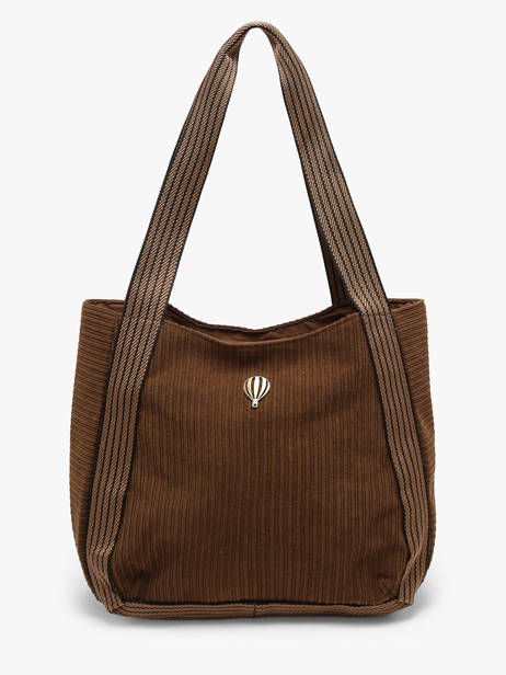 Sac Porté épaule Velours Le voyage en panier Marron velours AHP308