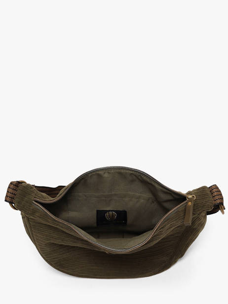 Sac Bandoulière Velours Le voyage en panier Vert velours AHP307 vue secondaire 3