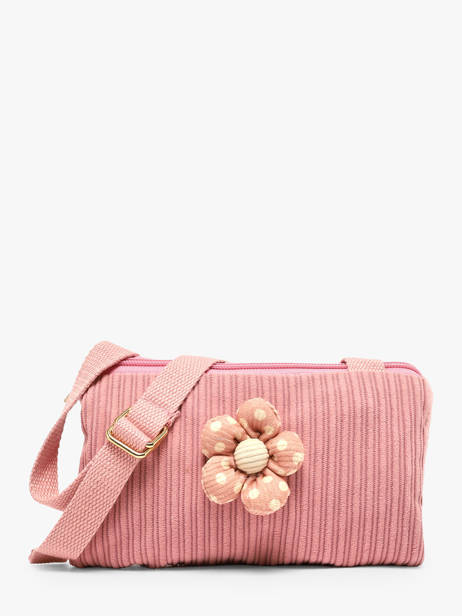 Sac Bandoulière Enfant Fleur Velours Côtelé Le voyage en panier Rose kids AHP350