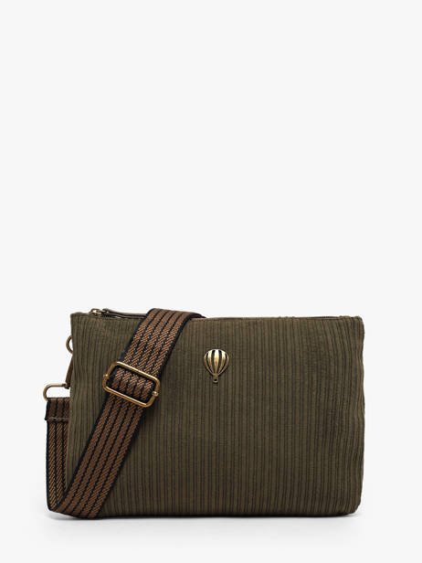 Sac Bandoulière Velours Le voyage en panier Vert velours AHP309