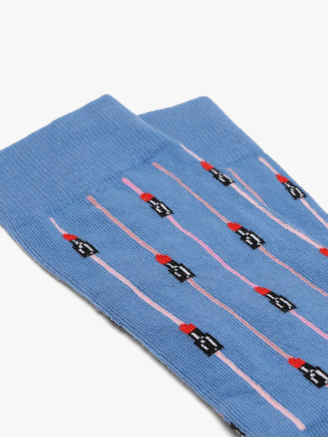 Chaussettes Beemilyinparis Besocks Bleu socks women LI vue secondaire 1