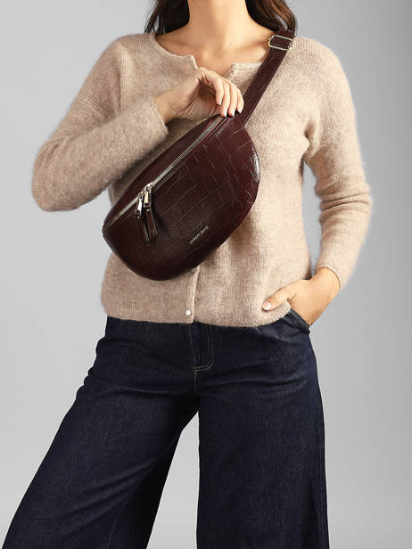 Sac Banane Lauren Effet Croco Laurent david Rouge ld bags 901 vue secondaire 1