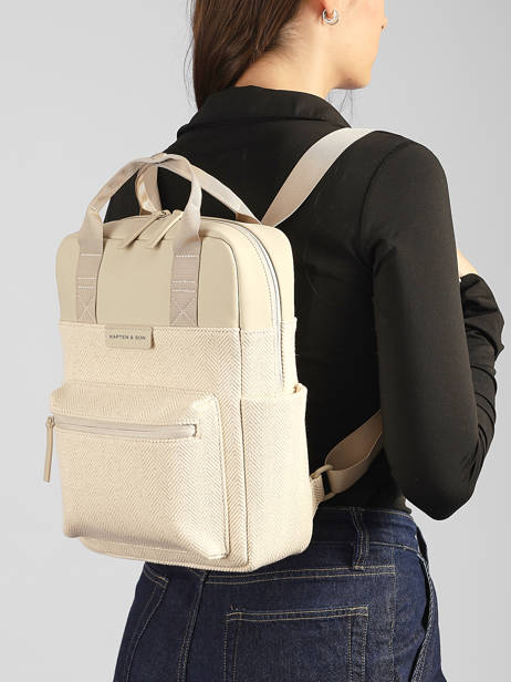 Sac à Dos Bergen Small Ibiza 1 Compartiment Kapten and son Beige ibiza IB vue secondaire 1